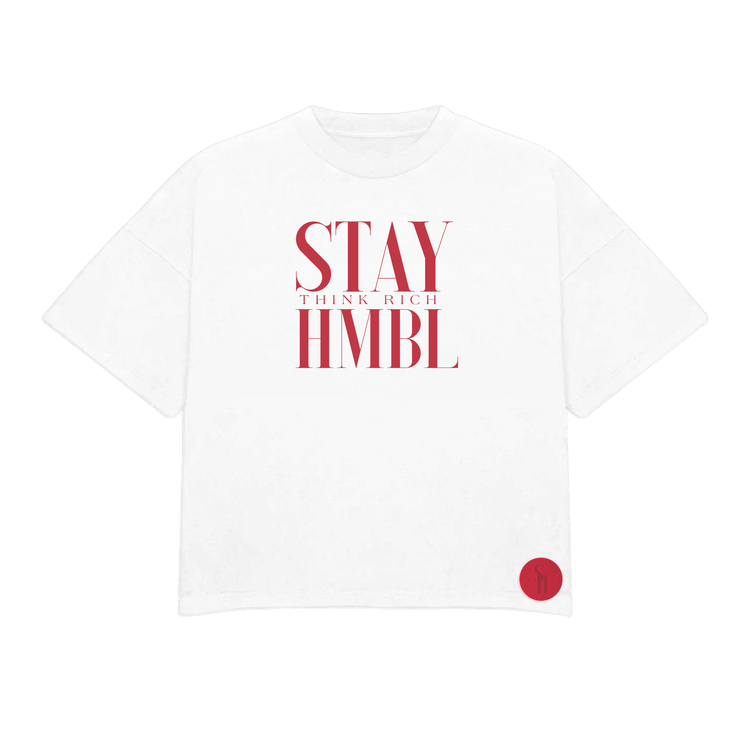 Stay HMBL Think Rich T-Shirt - White & Red Stay HMBL Think Rich T-Shirt - White & Red