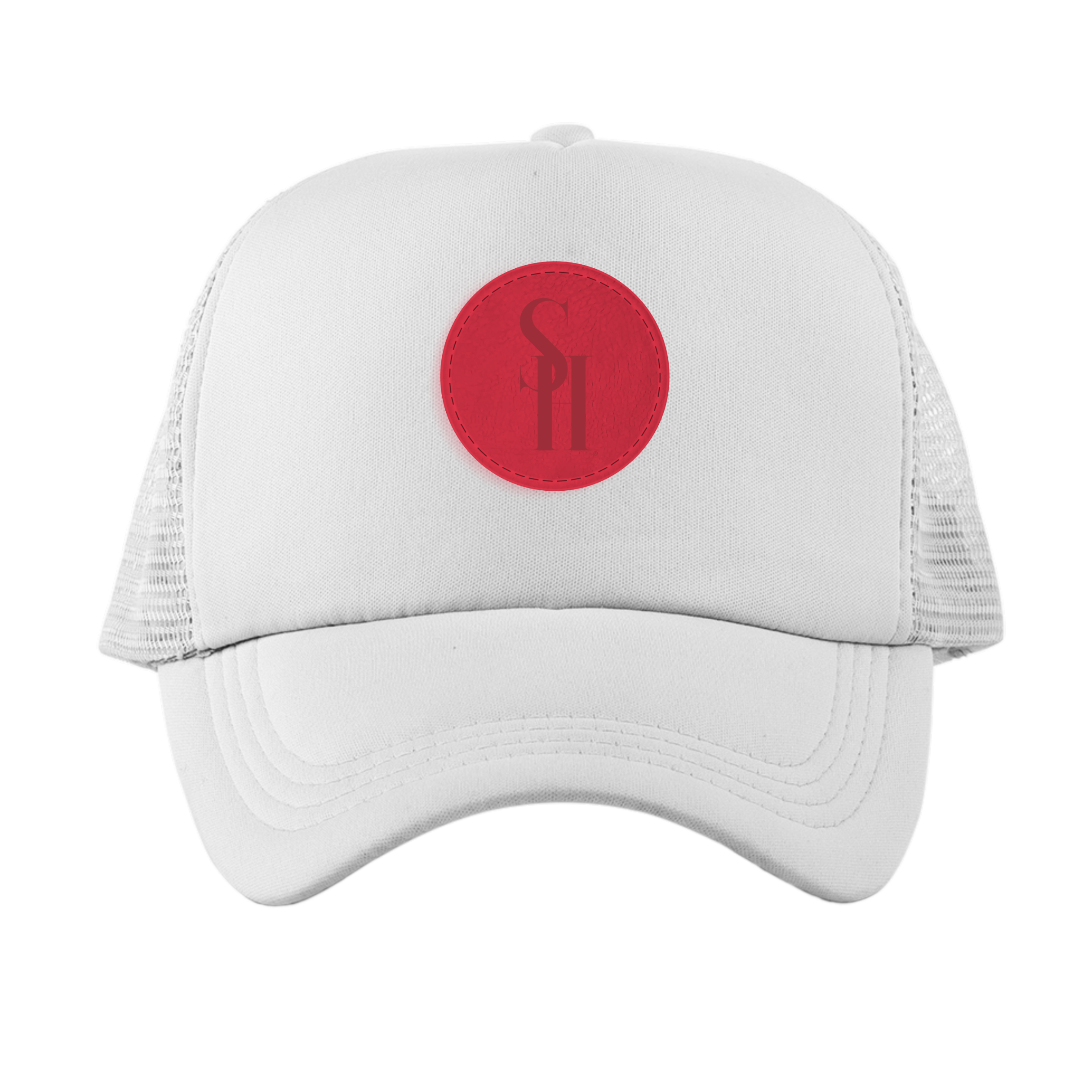 Stay HMBL Patch Trucker Hat - White & Red Stay HMBL Patch Trucker Hat - White & Red