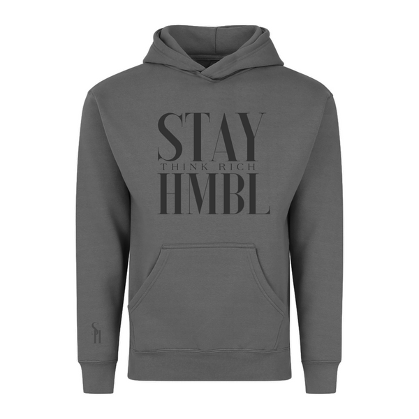 Stay HMBL Think Rich Heavy Hoodie - Gray