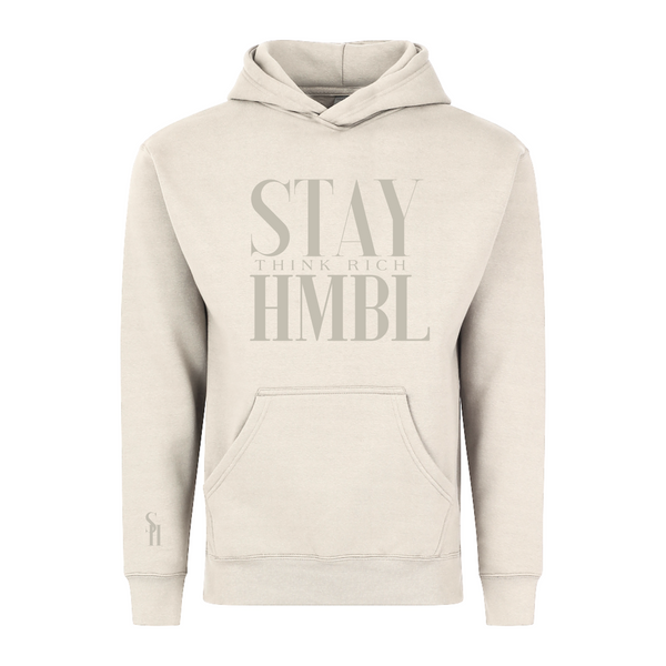 Stay HMBL Think Rich Heavy Hoodie - Bone