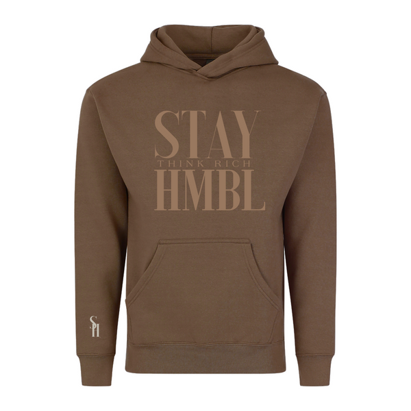 Stay HMBL Think Rich Heavy Hoodie - Brown