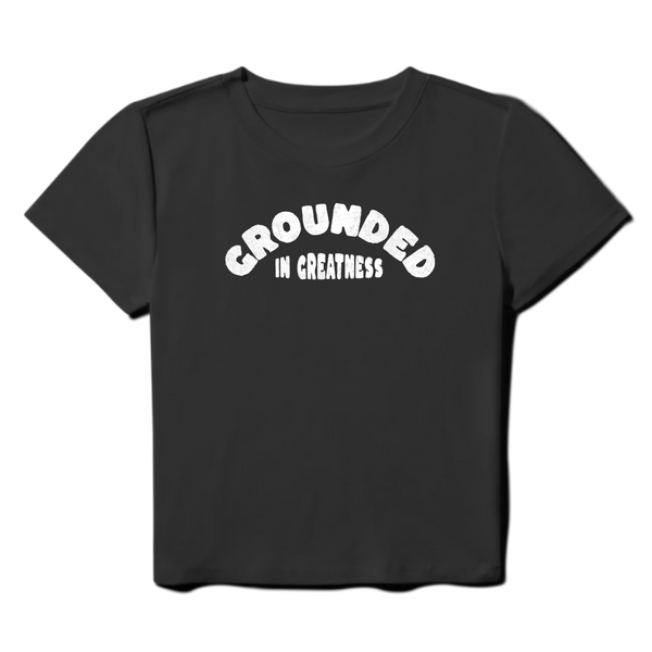 Stay HMBL Grounded In Greatness Baby Tee - Black
