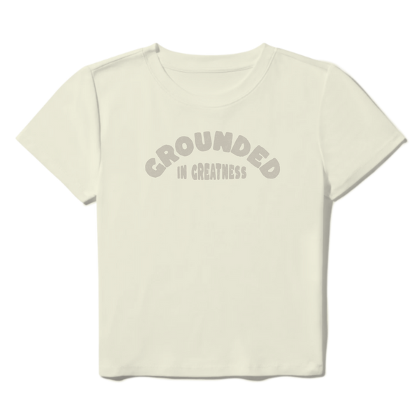Stay HMBL Grounded In Greatness Baby Tee - Creme