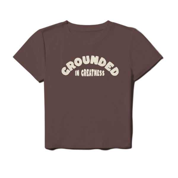 Stay HMBL Grounded In Greatness Baby Tee - Brown